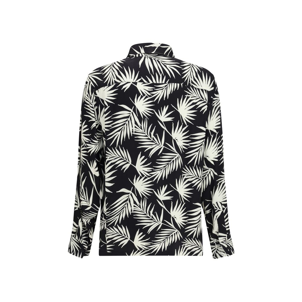Black Viscose Pattern Shirt