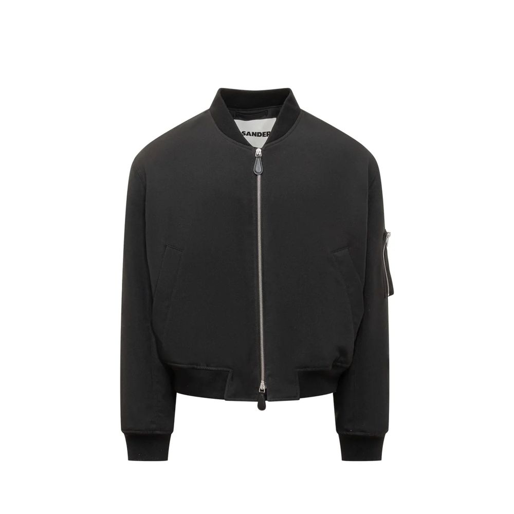 Black Polyester Bomber