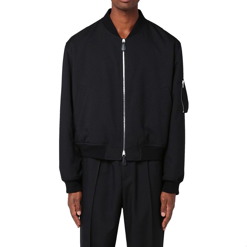 Black Polyester Bomber