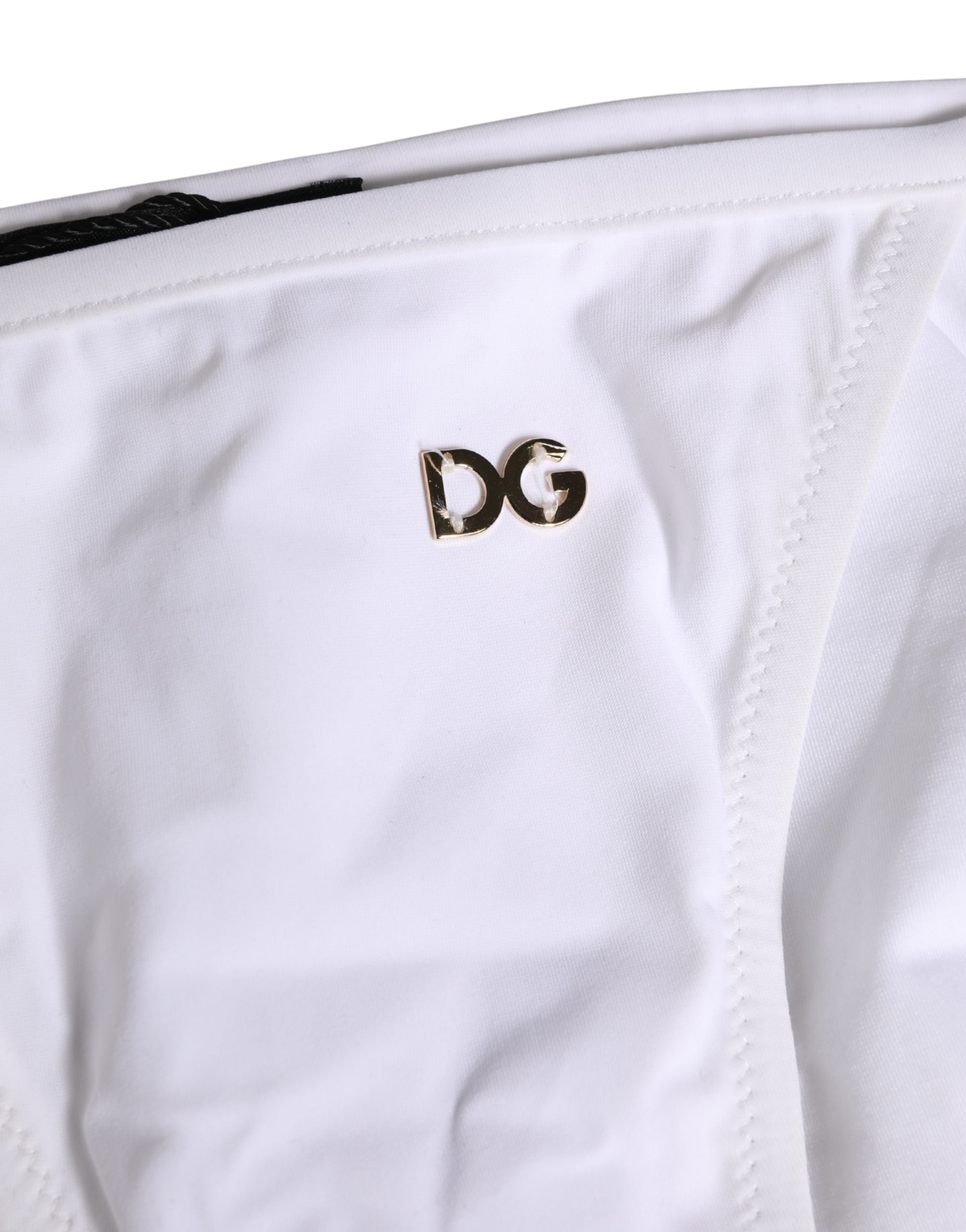White Nylon Bikini Logo Plaque 2 Piece Swimwear