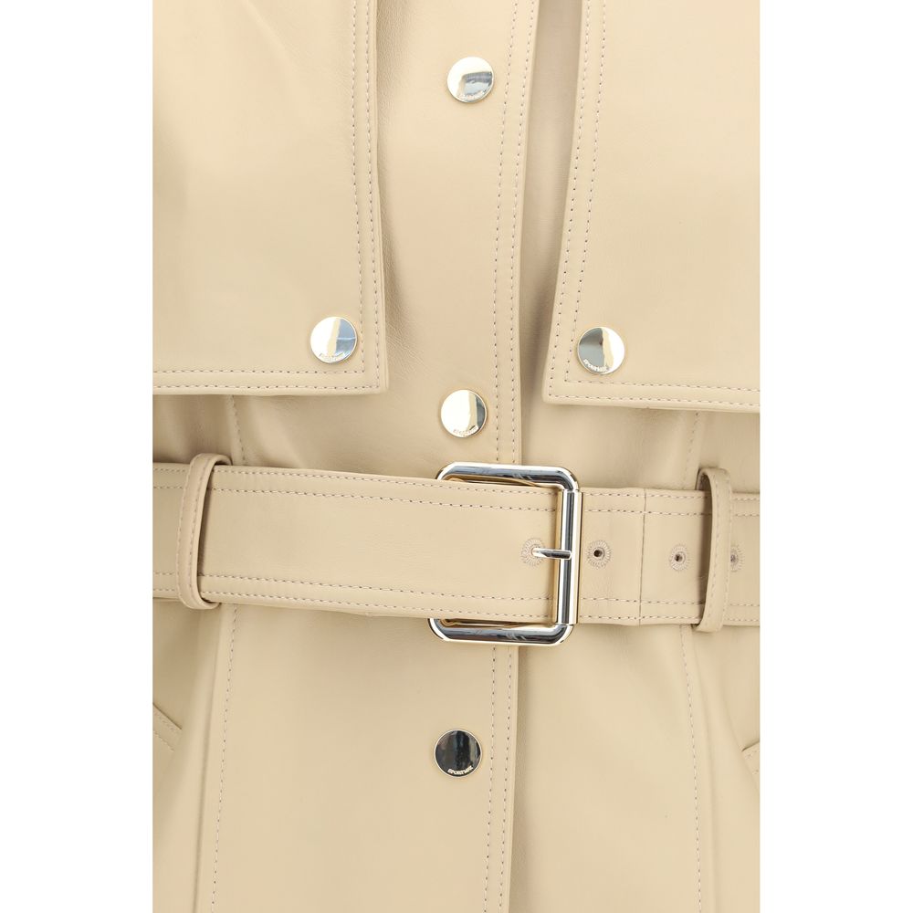 Beige Lamb Ovis Aries Aries Leather Jacket
