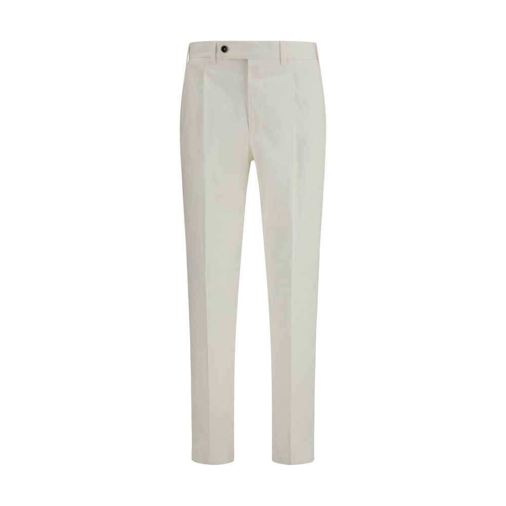 White Cotton Casual Pants