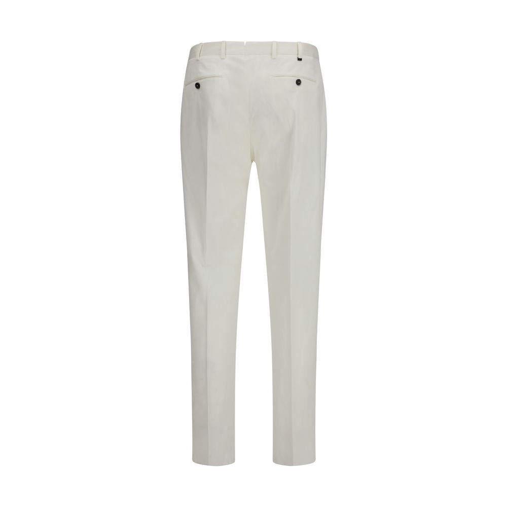 White Cotton Casual Pants