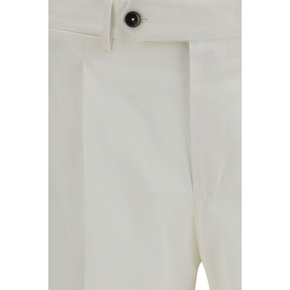 White Cotton Casual Pants