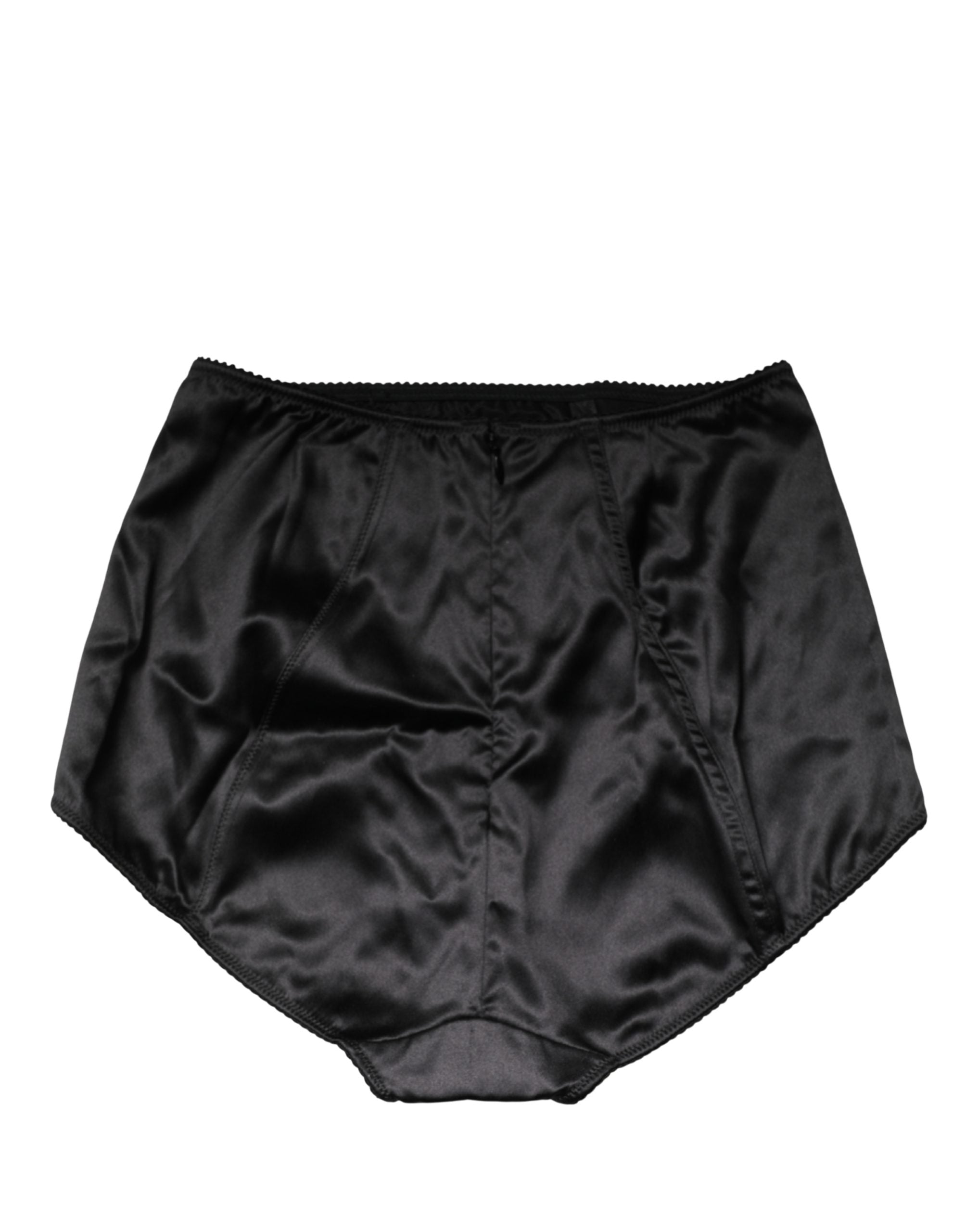 Black Silk Blend High Waist Girdle Panty Underwear