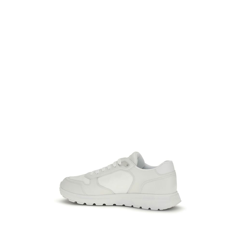 White Recycled Polyamide Athletic Sneakers