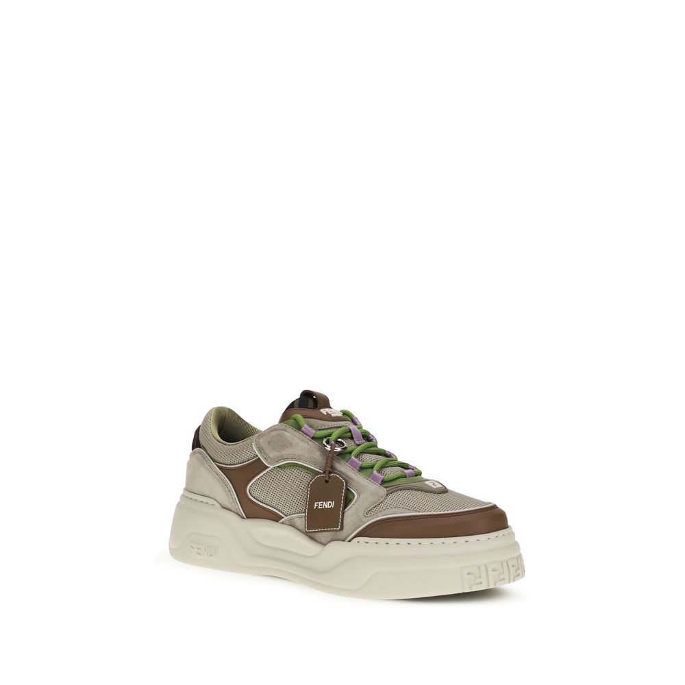 Brown Calf Leather Bos Taurus Chunky Sneakers