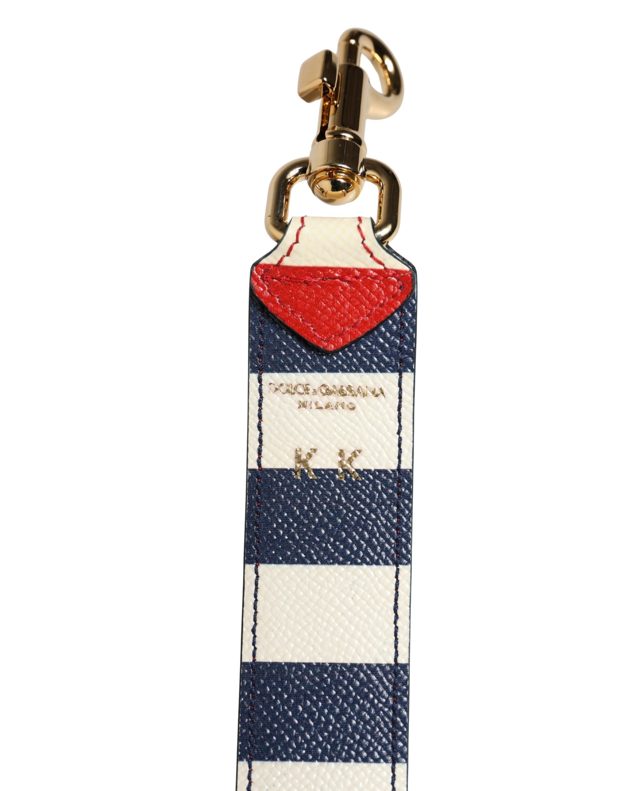 Multicolor Leather Striped Bag Accessory Shoulder Strap