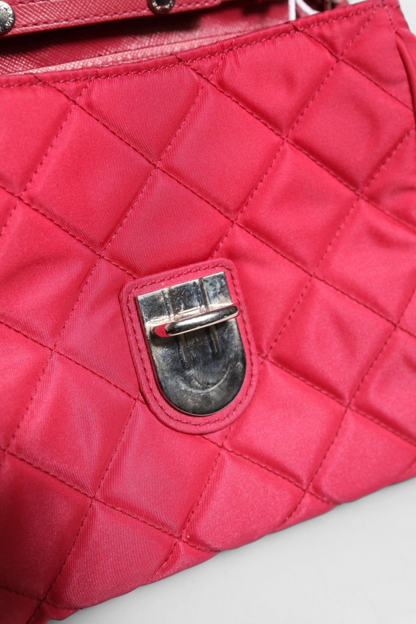 Prada Pink Quilted Tessuto Impuntu Nylon Flap Crossbody Bag