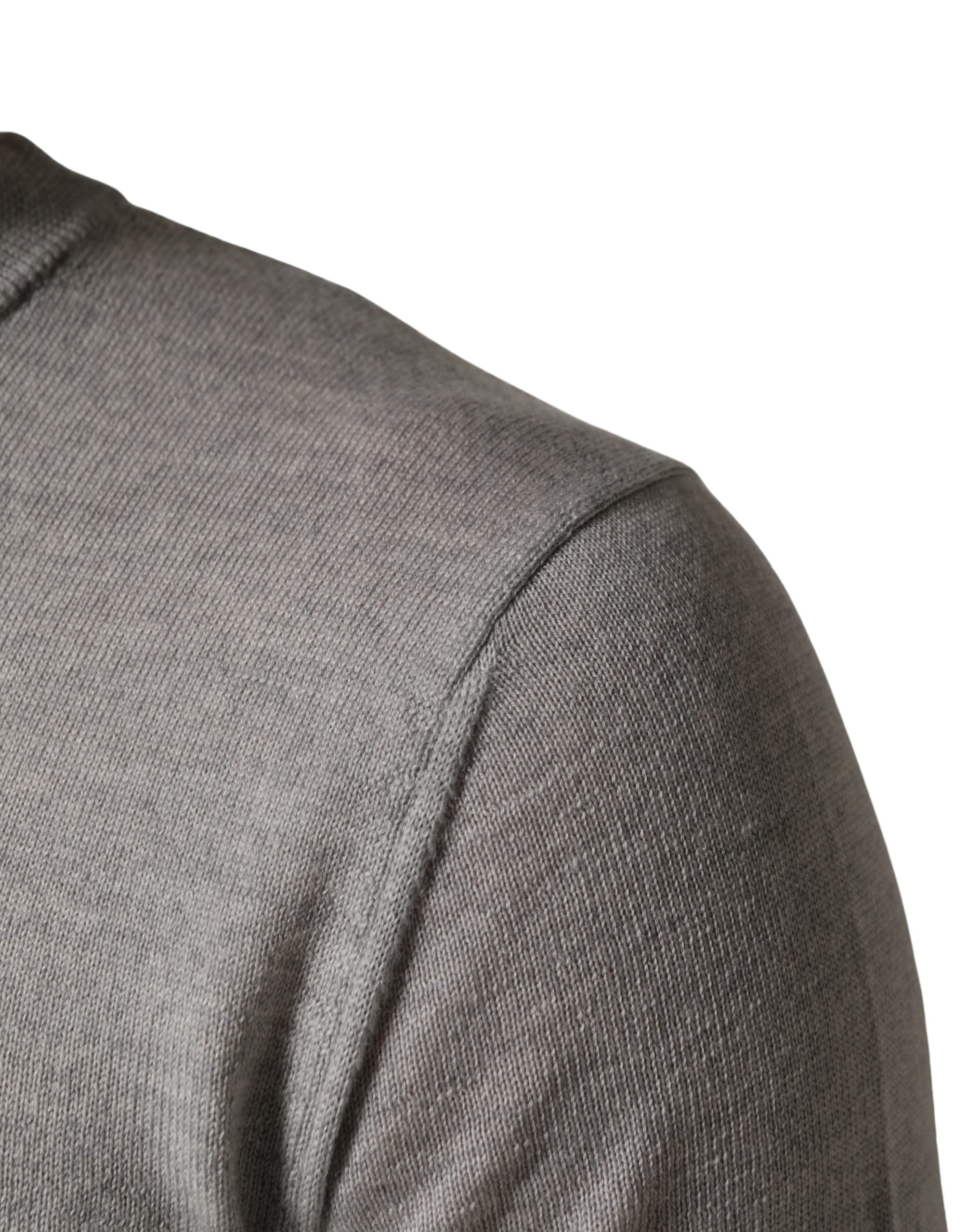 Gray Long Sleeves Crew Neck Pullover Sweater