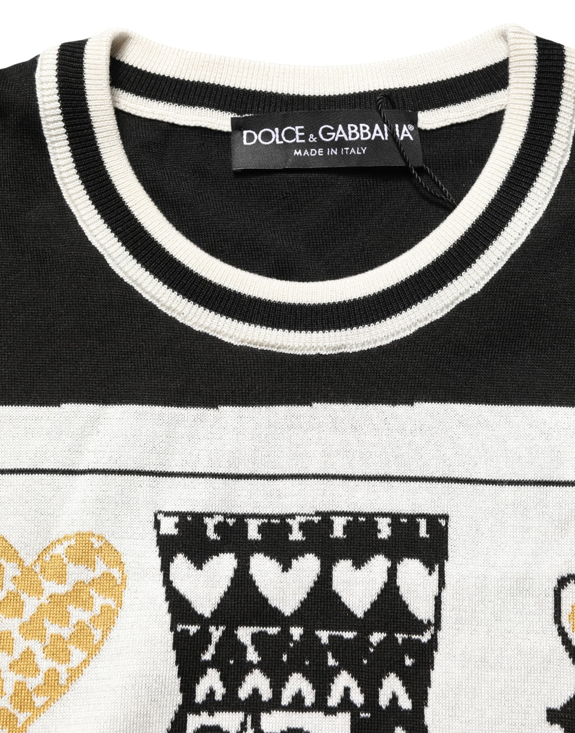 Black King Of Hearts Men Crew Neck Pullover Sweater