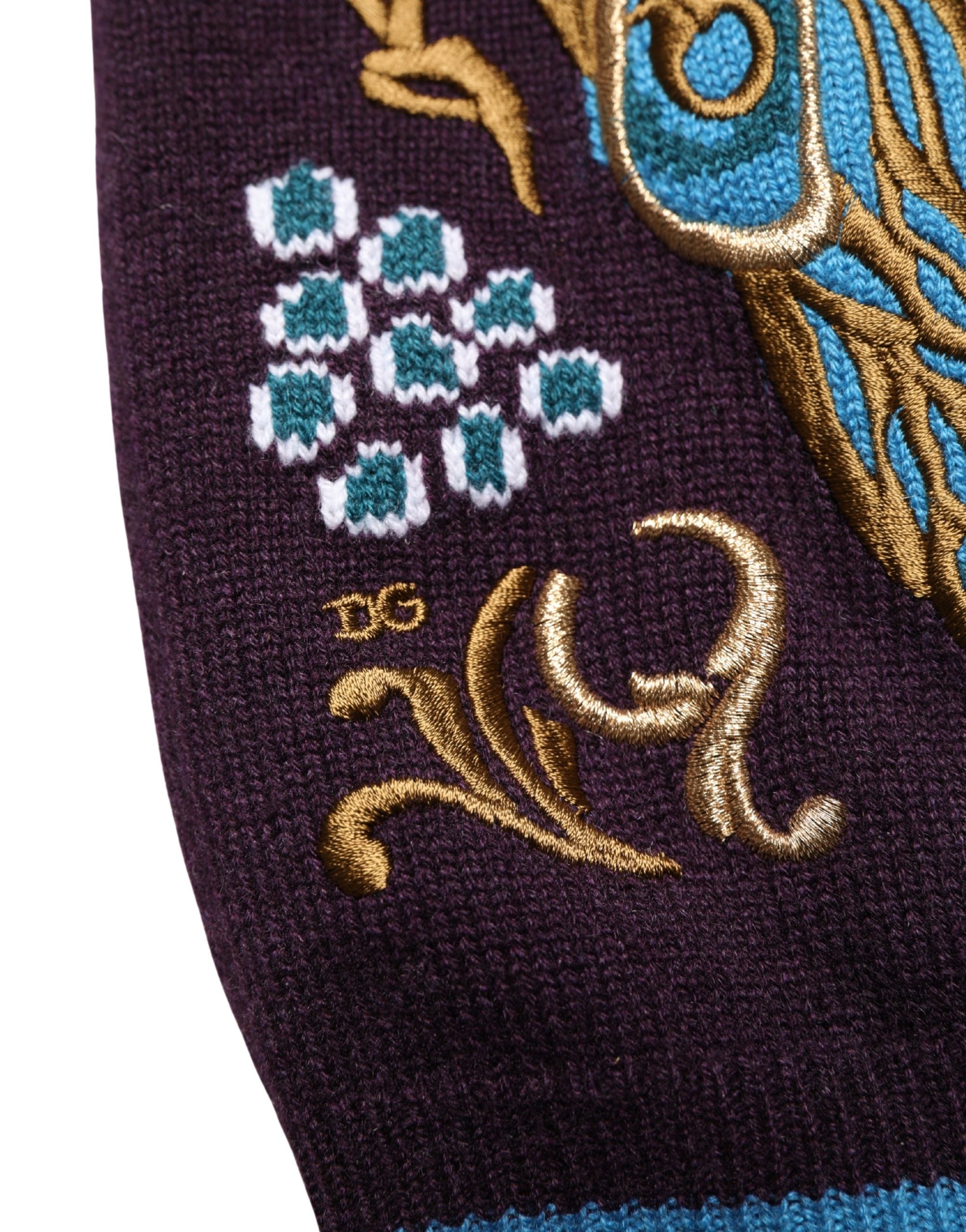 Bordeaux Cashmere Crown Embroidered Sweater