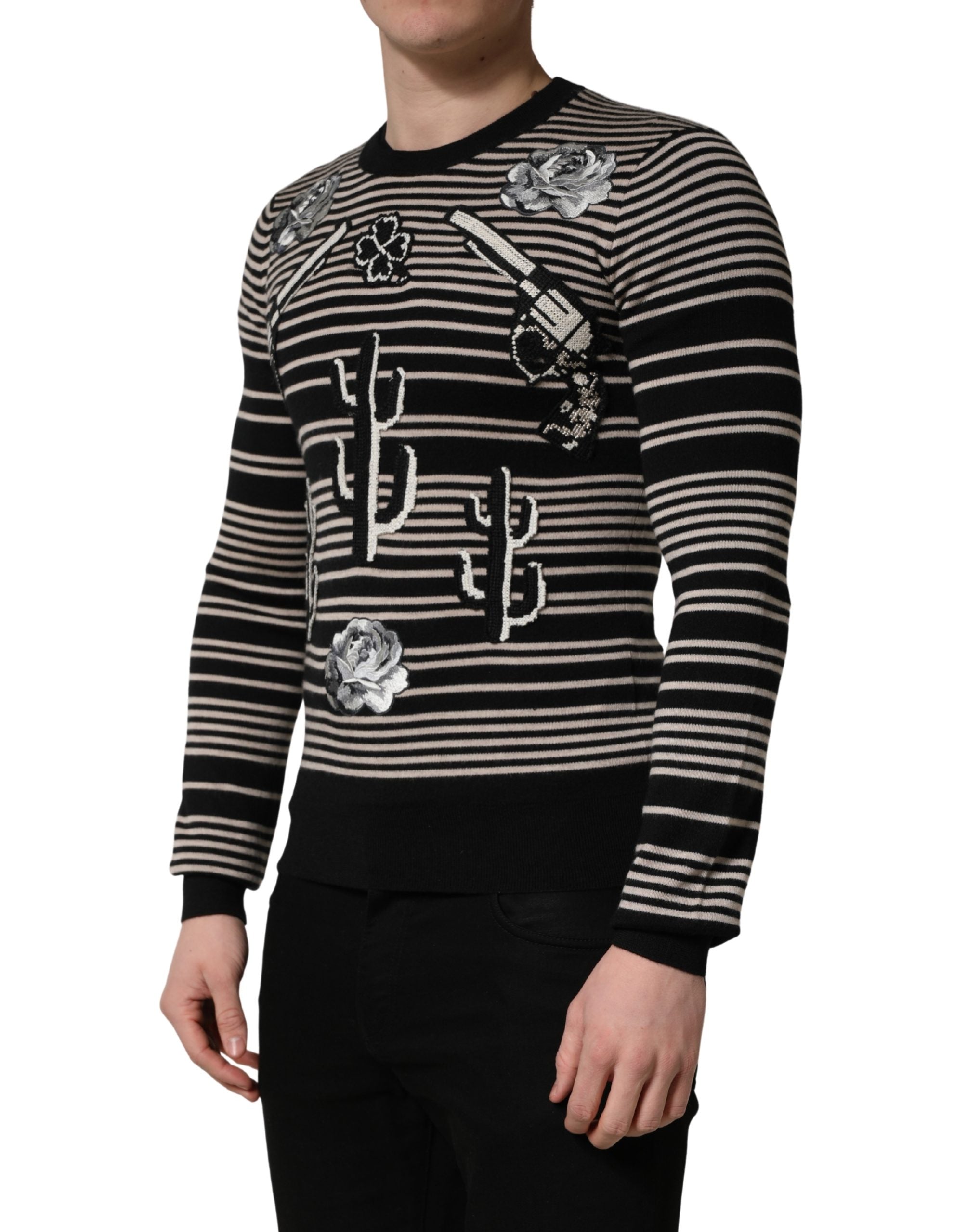 Multicolor Cashmere Striped CrewNeck Sweater