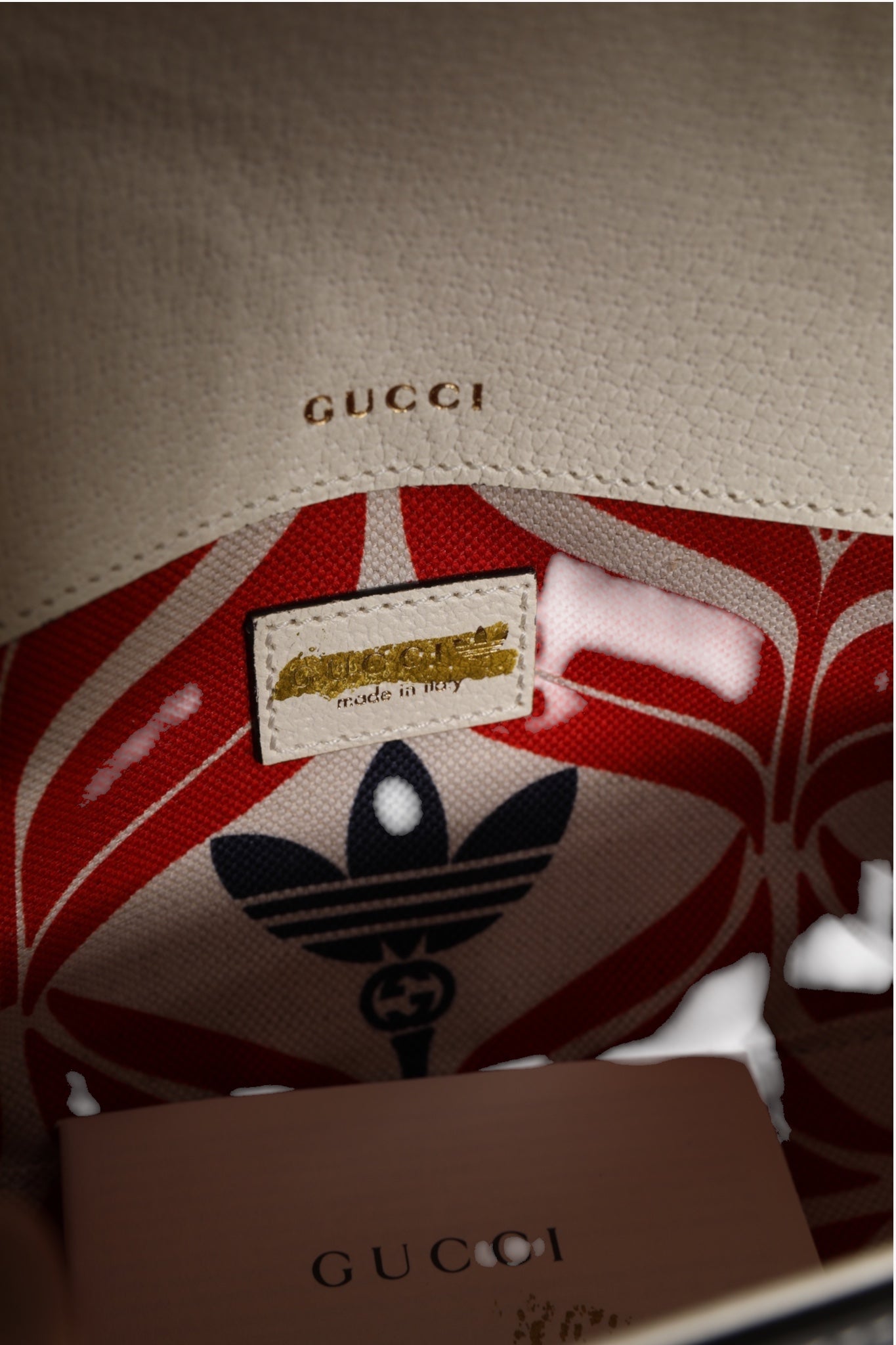 Gucci x Adidas Horsebit 1955 White Black Calfskin Leather Shoulder Bag