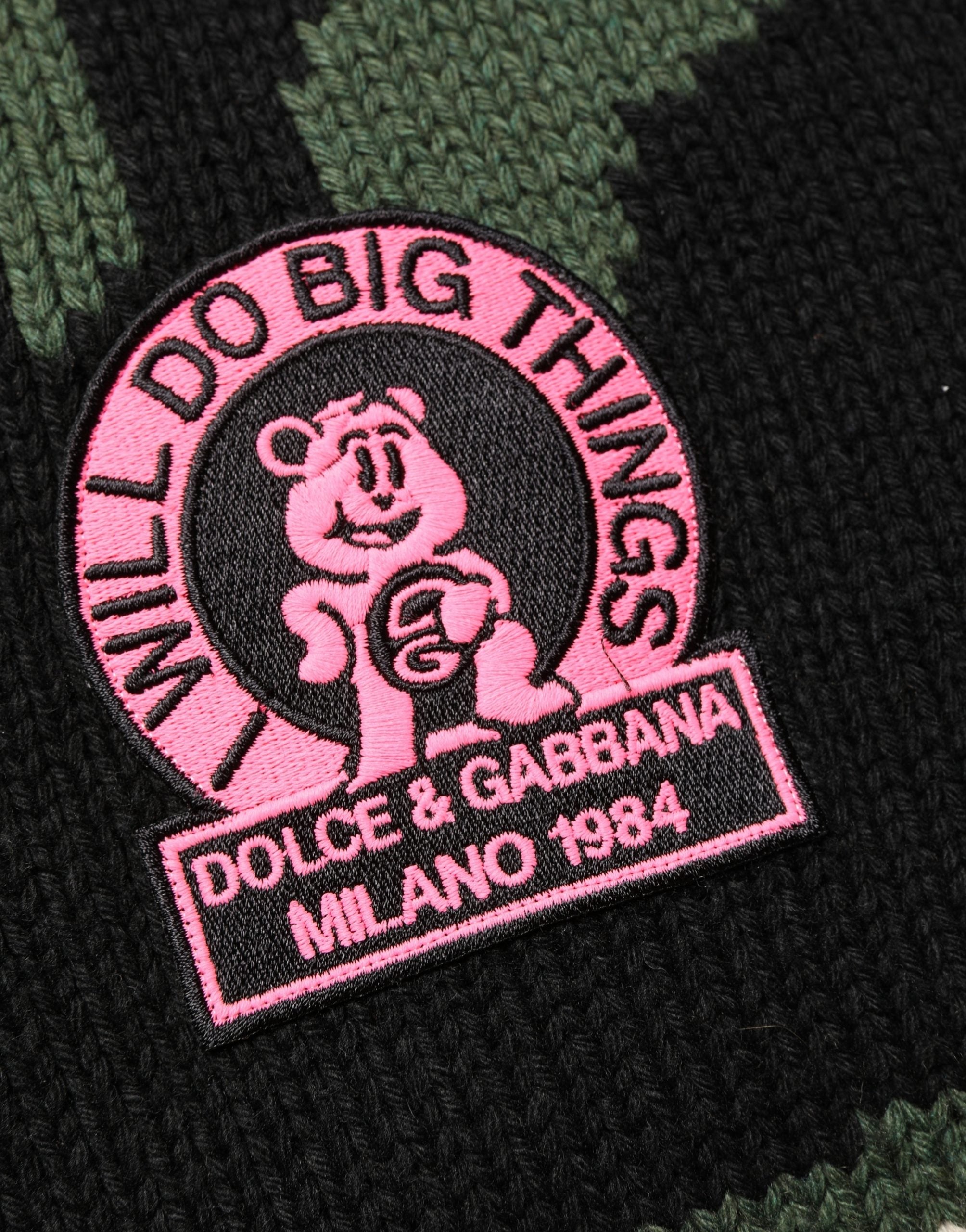 Multicolor Intarsia Knit Camouflage Pullover Sweater