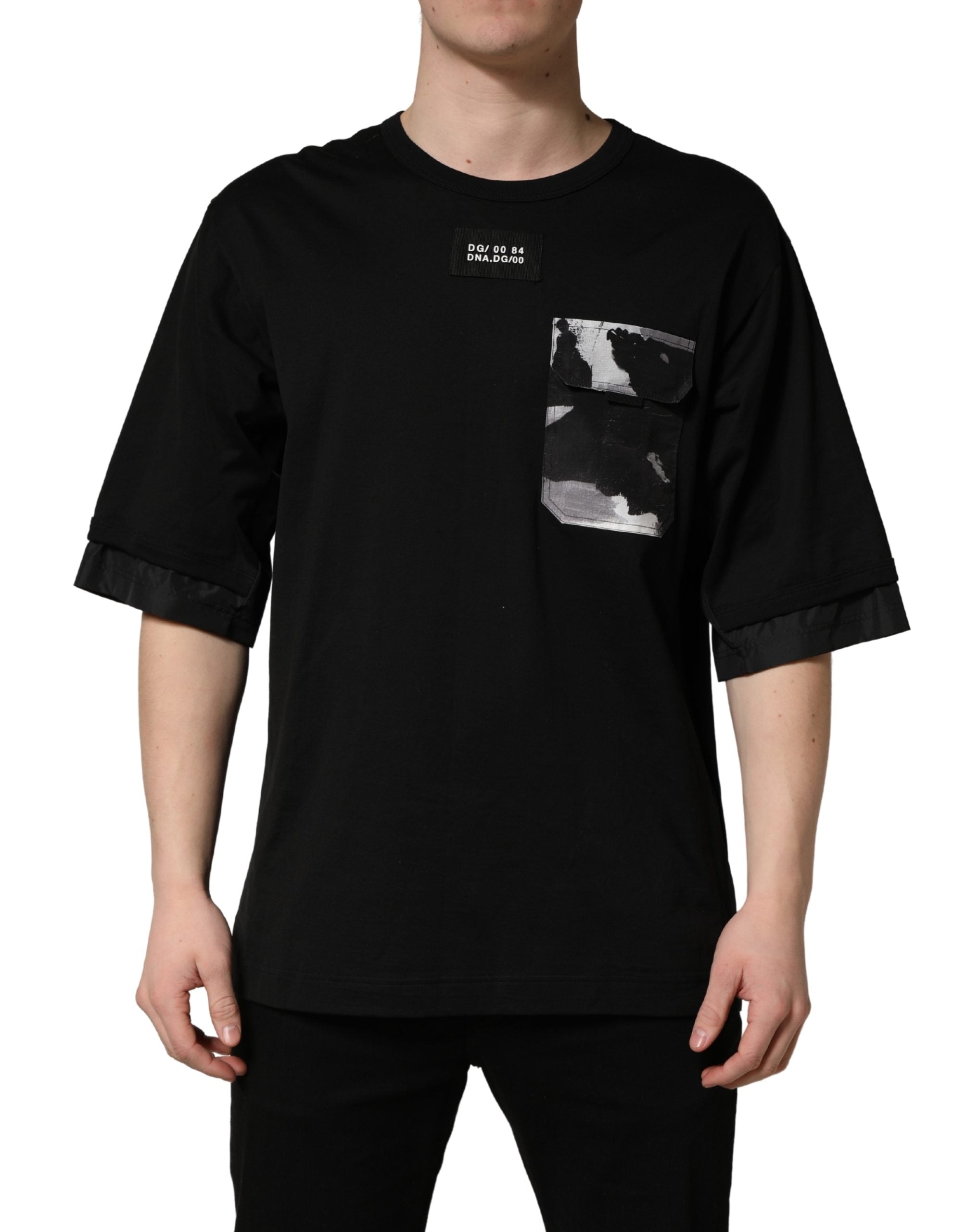Black Camouflage Pocket Oversized T-shirt