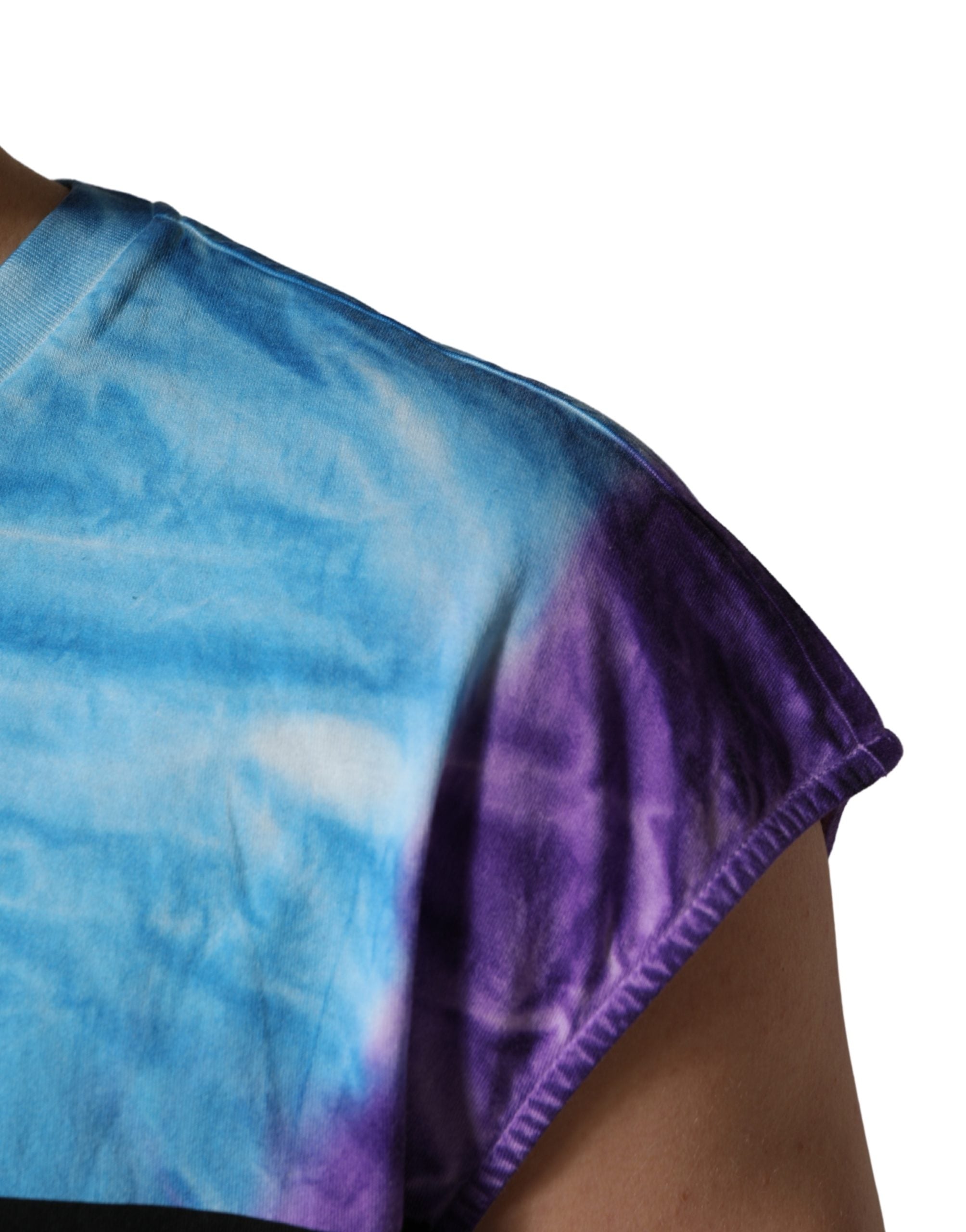 Multicolor Tie Dye Cotton Sleeveless T-shirt