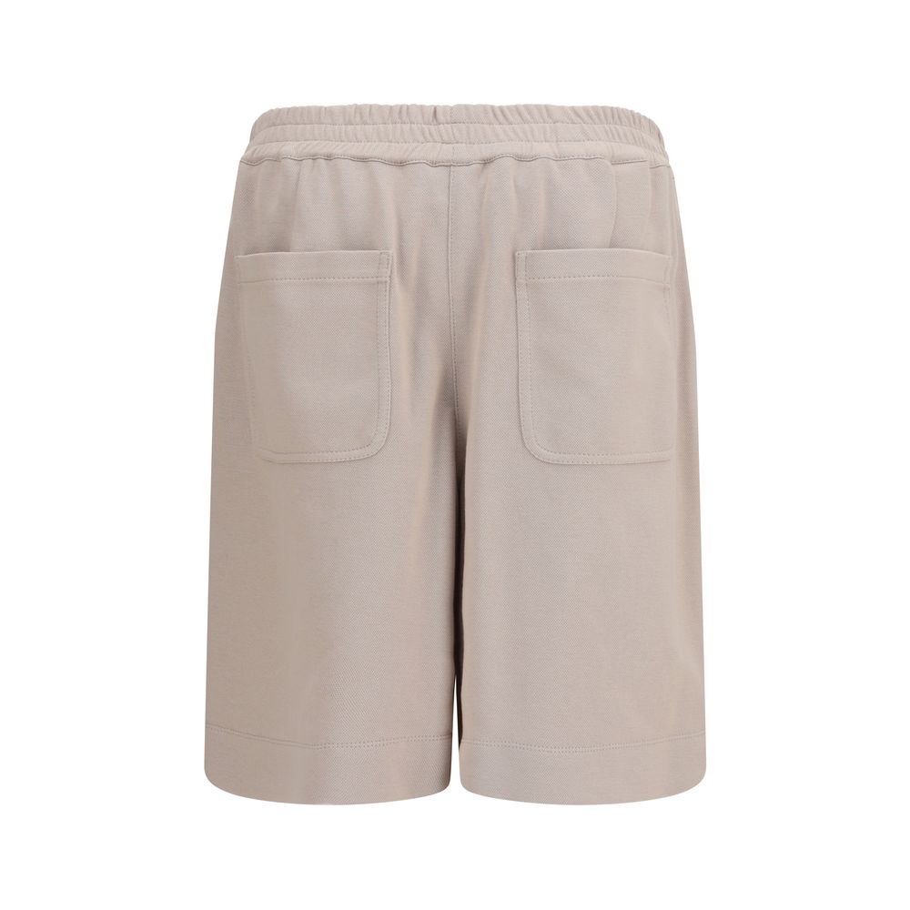 Beige Cotton Bermuda Shorts