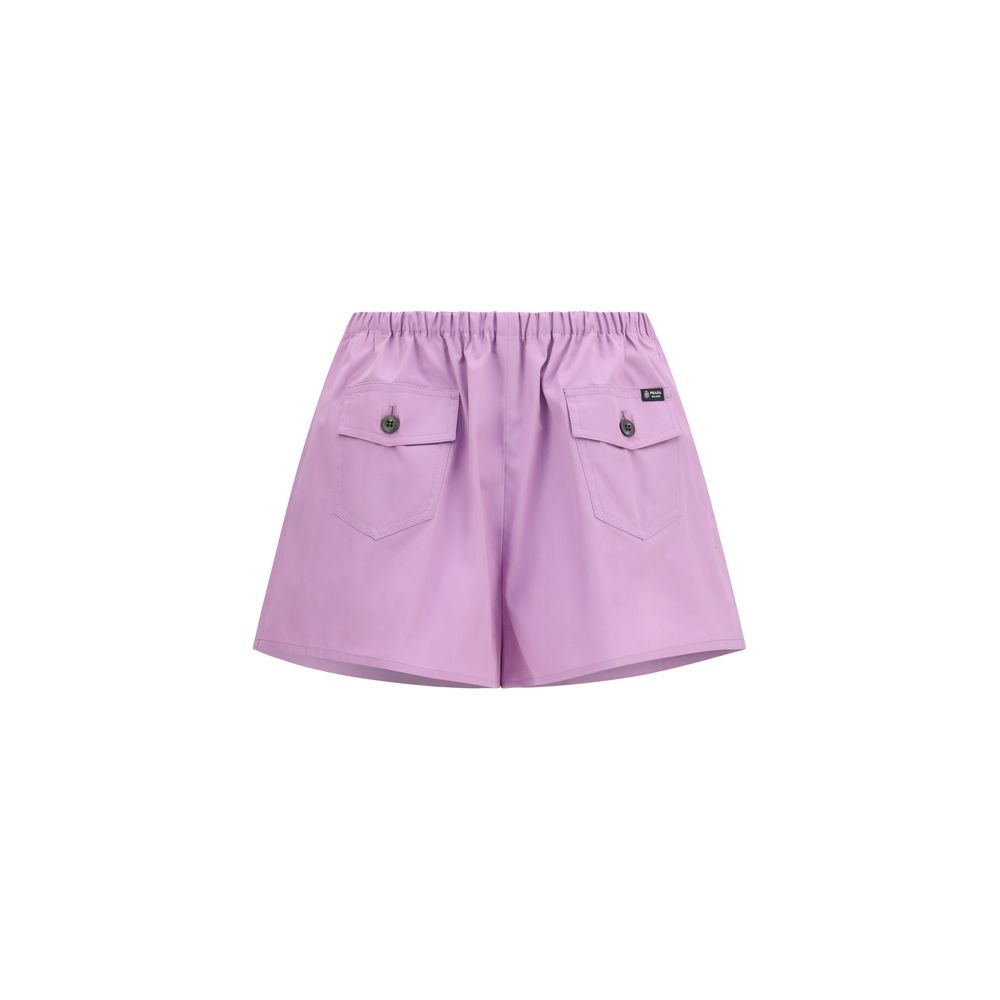 Purple Cotton Bermuda Shorts
