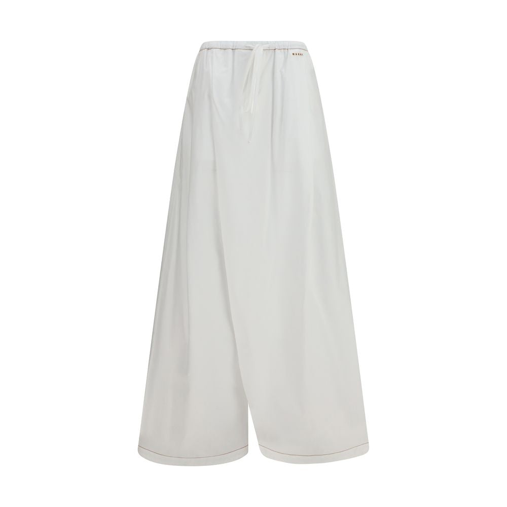 White Cotton Casual Pants