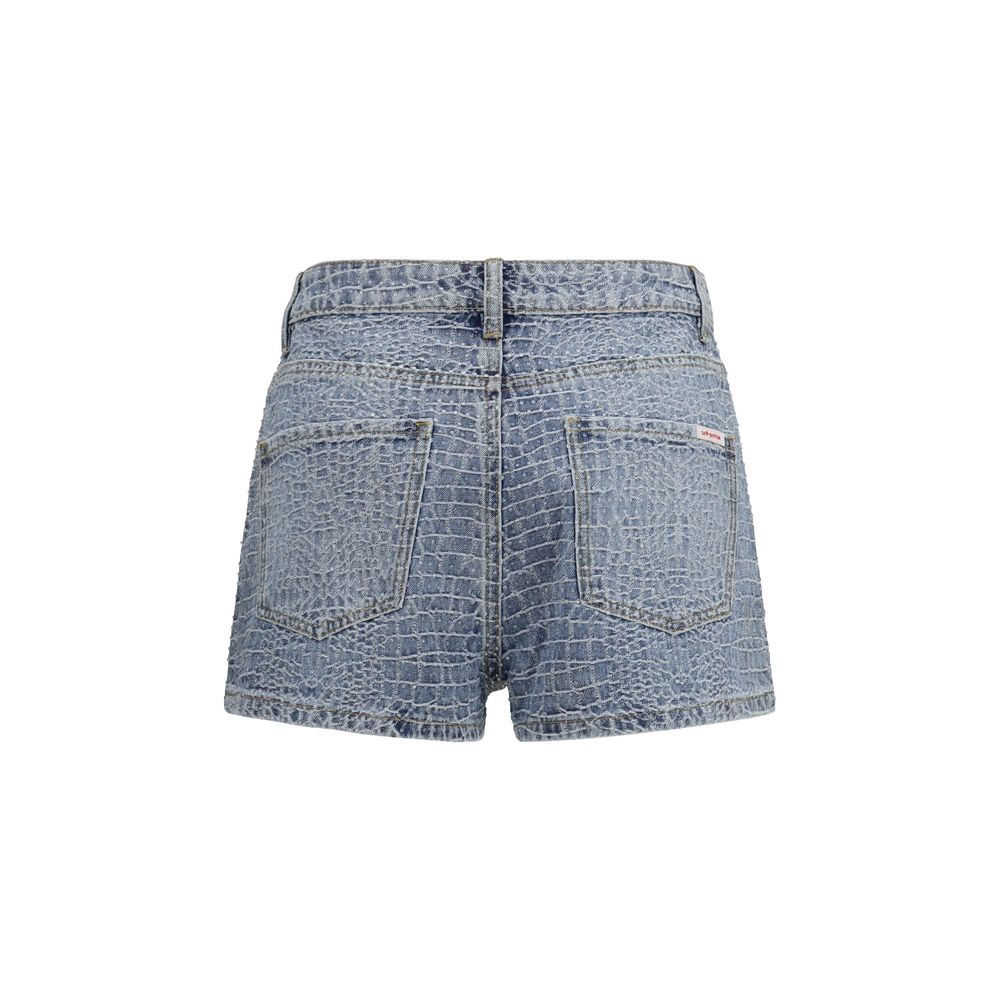 Blue Cotton Bermuda Shorts
