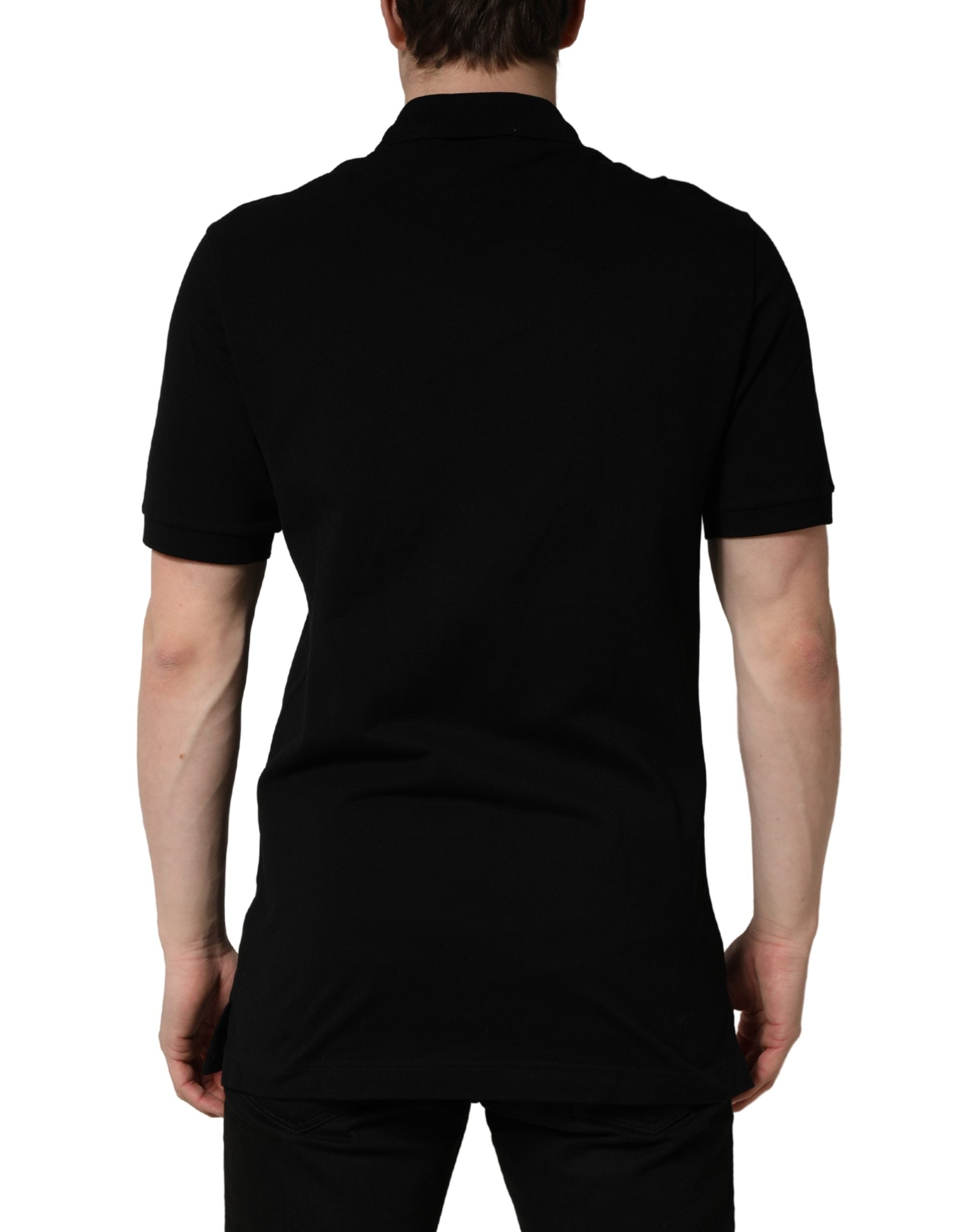 Black DG Logo Palm Leaves Embroidery Polo T-shirt