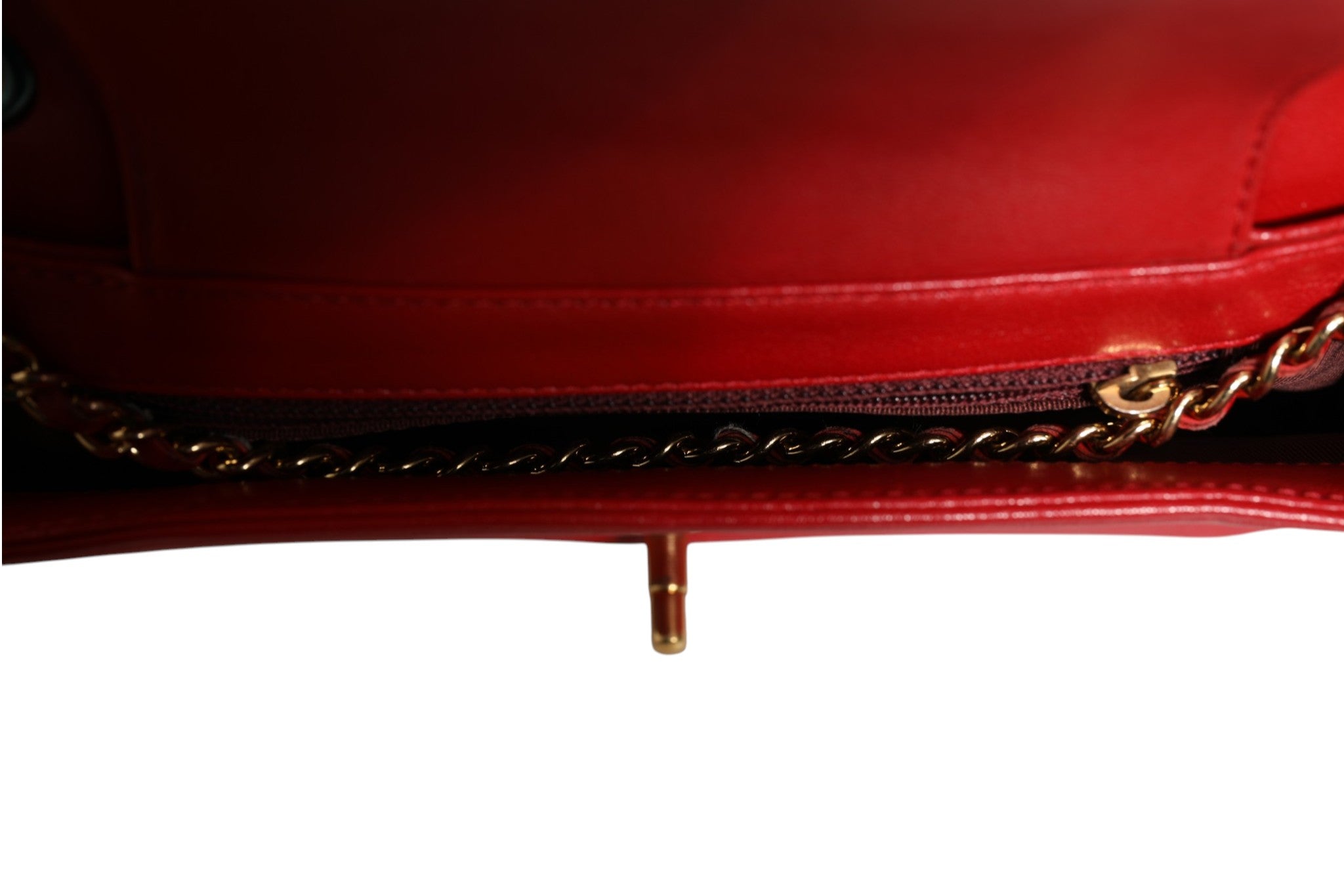 Burgundy Sheepskin Quilted Leather Mademoiselle Flap Bag