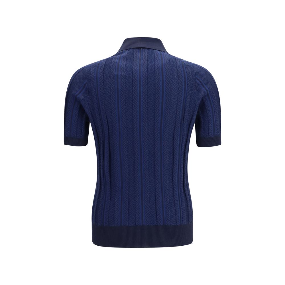 Blue Cotton Polo Shirt