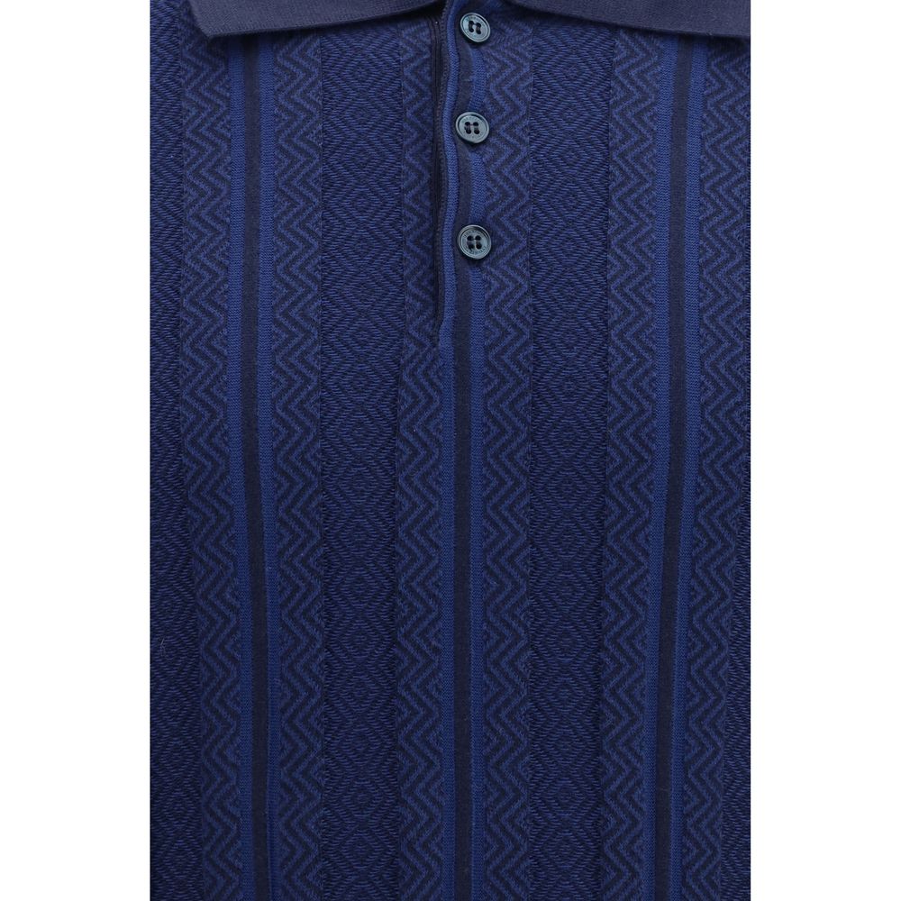 Blue Cotton Polo Shirt
