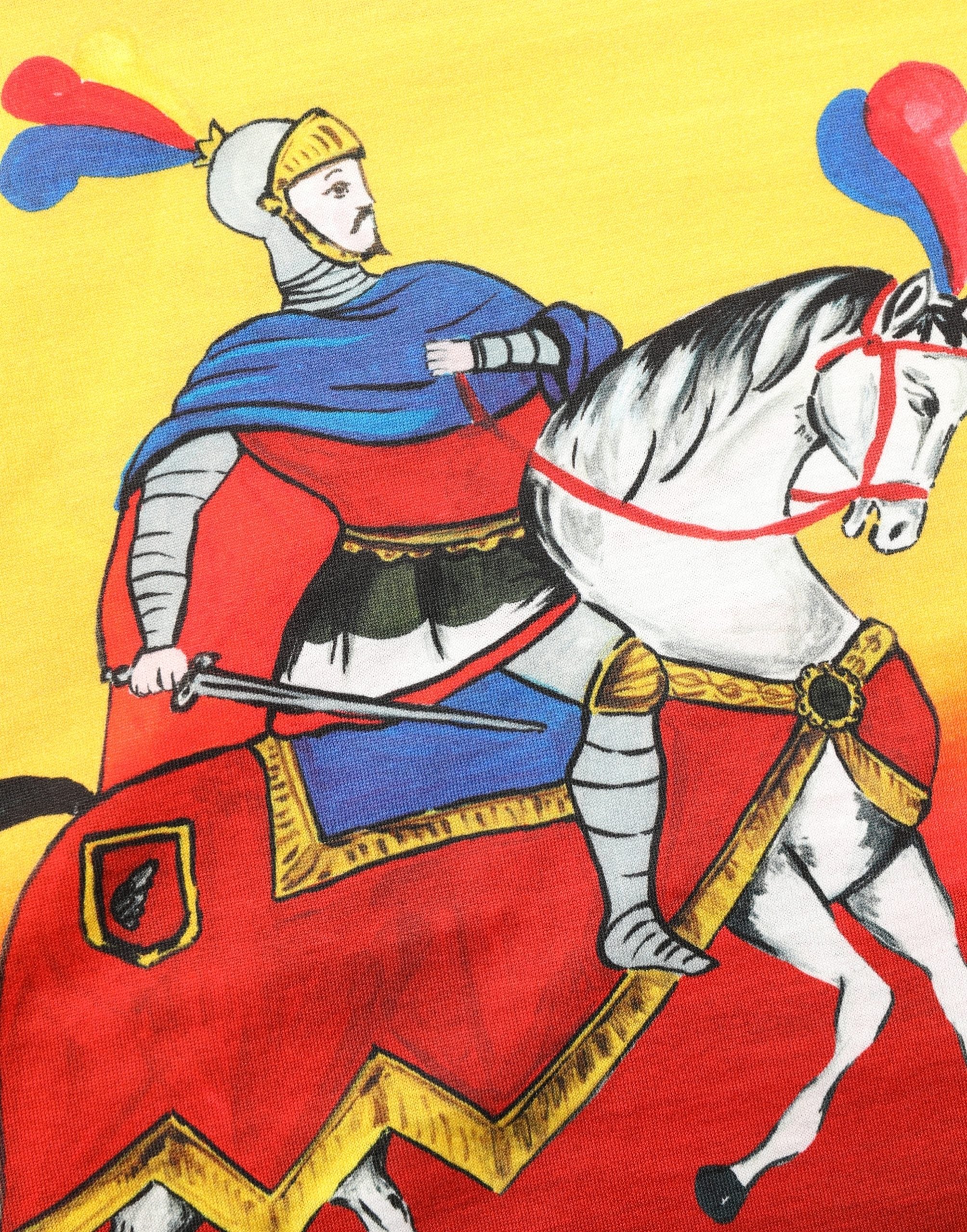 Multicolor Carretto Print Crew Neck T-shirt