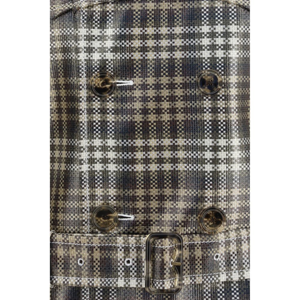 Brown Polyester Trench Coat