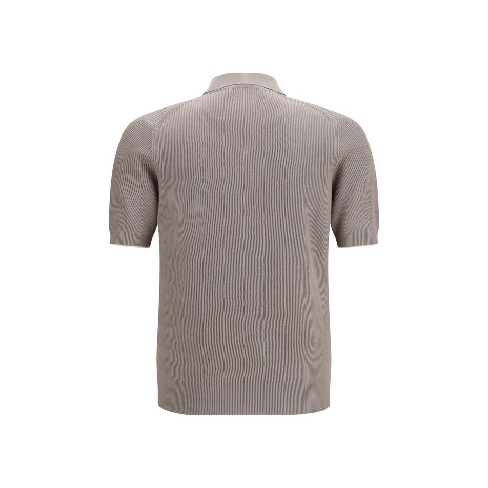Gray Cotton Polo Shirt