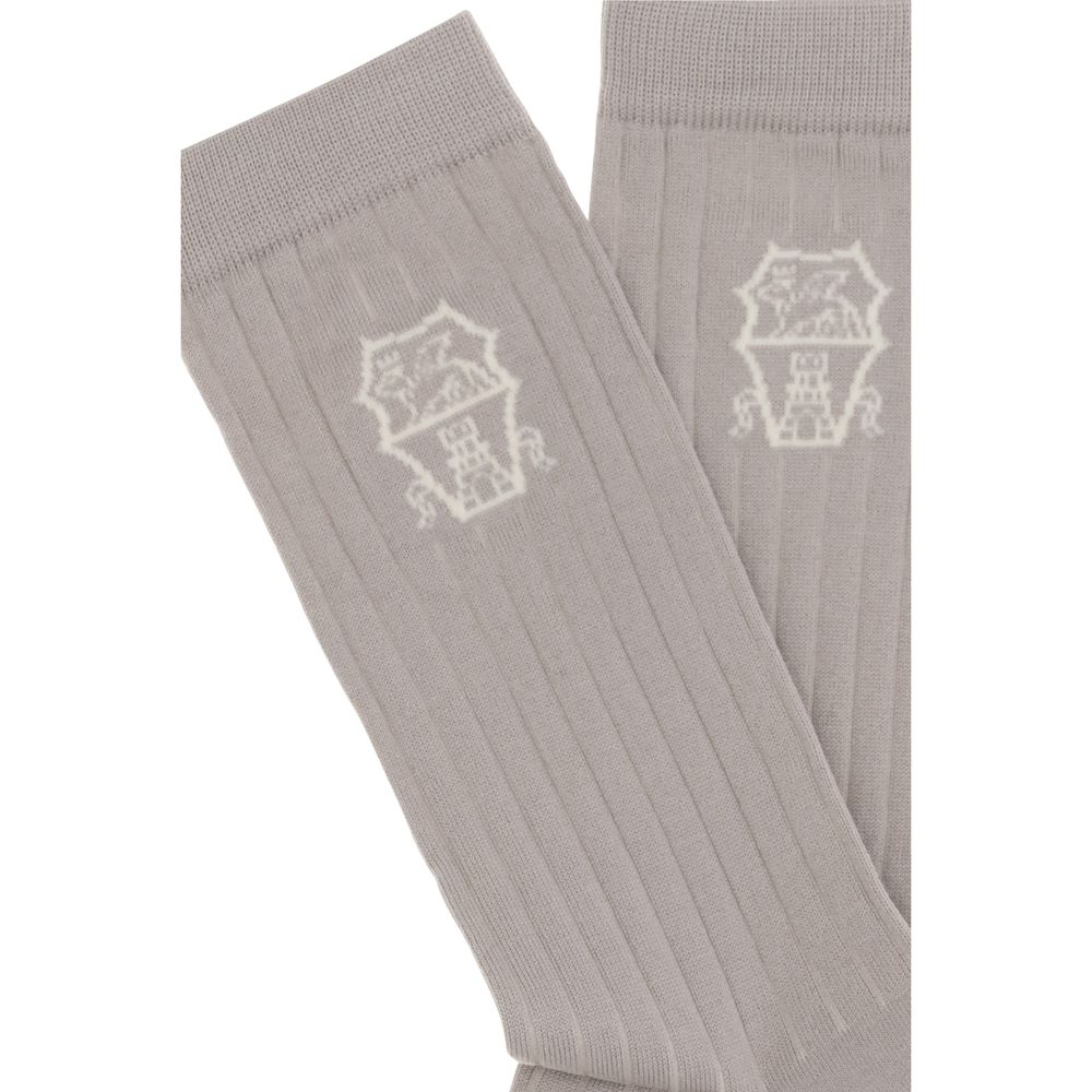 Beige Cotton Socks