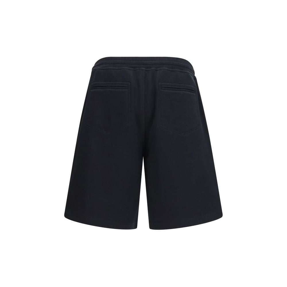 Black Cotton Bermuda Shorts