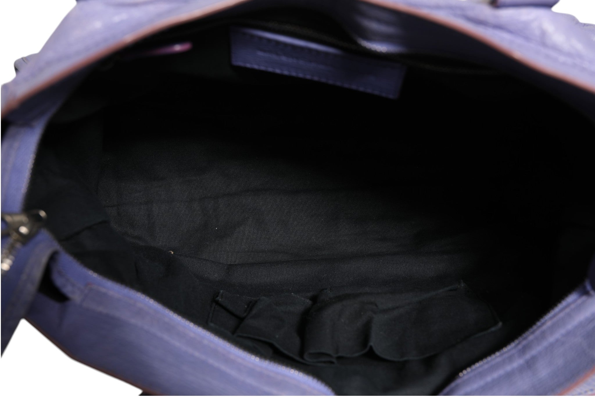 Purple Leather City Bag With Hardware