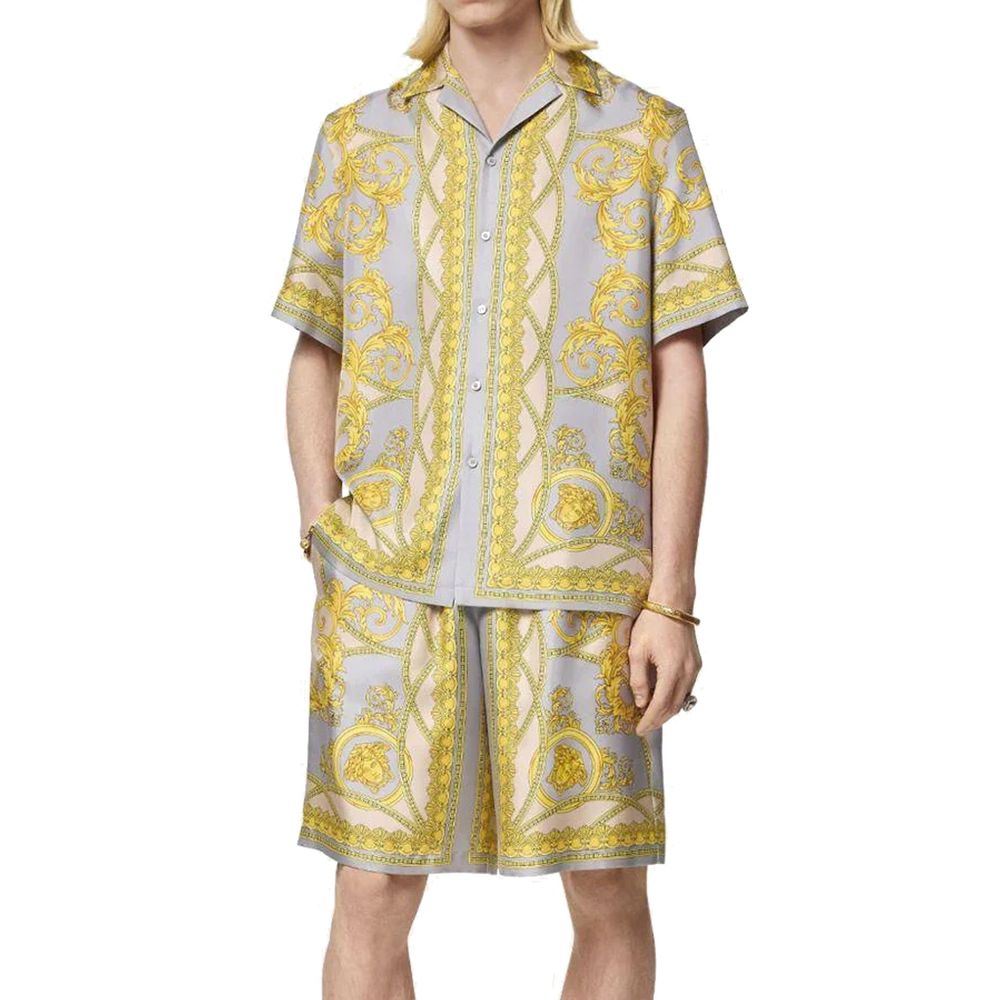 Gray Silk Bermuda Shorts