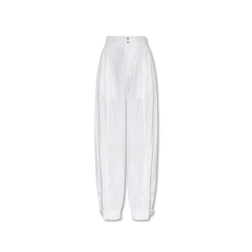 White Cotton Casual Pants