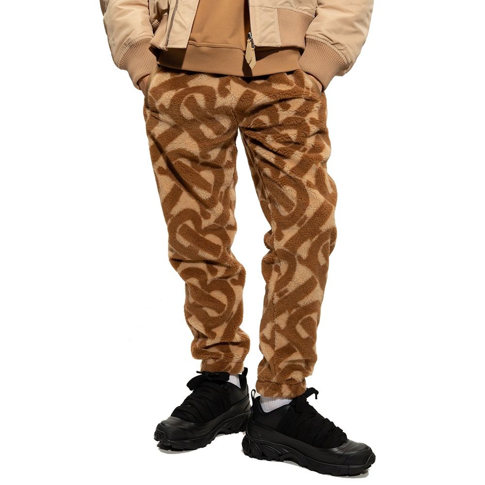 Brown Polyester Casual Pants