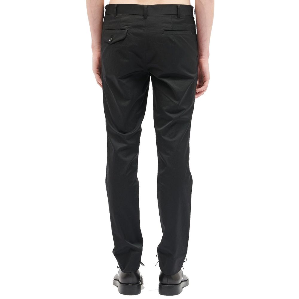 Black Nylon Casual Pants