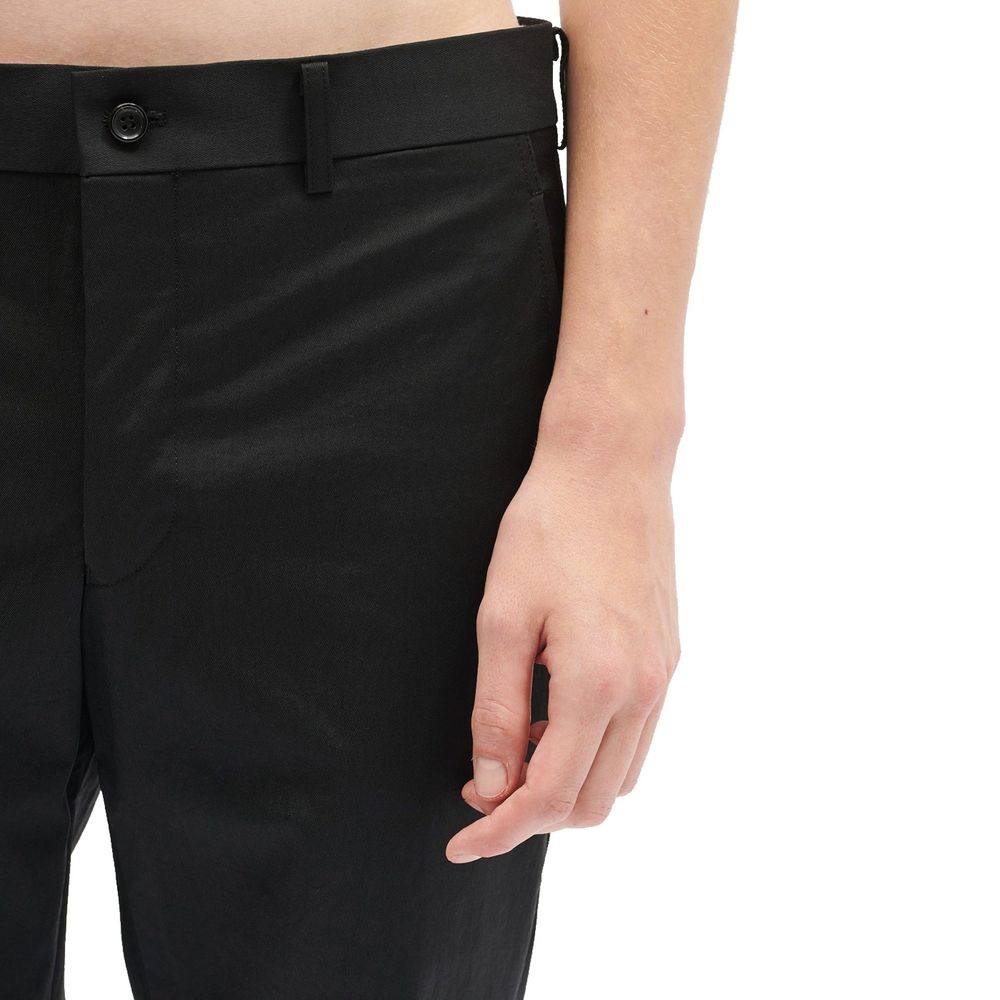 Black Nylon Casual Pants