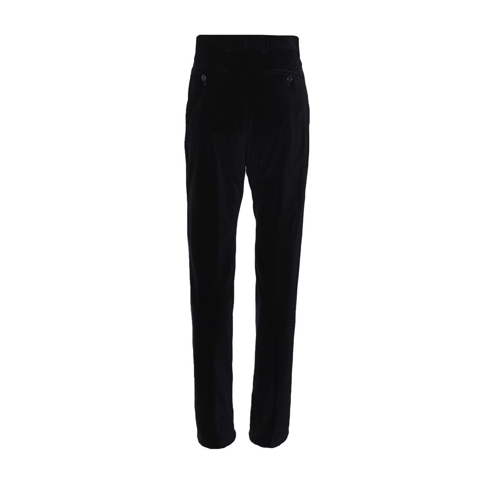 Black Cotton Casual Pants
