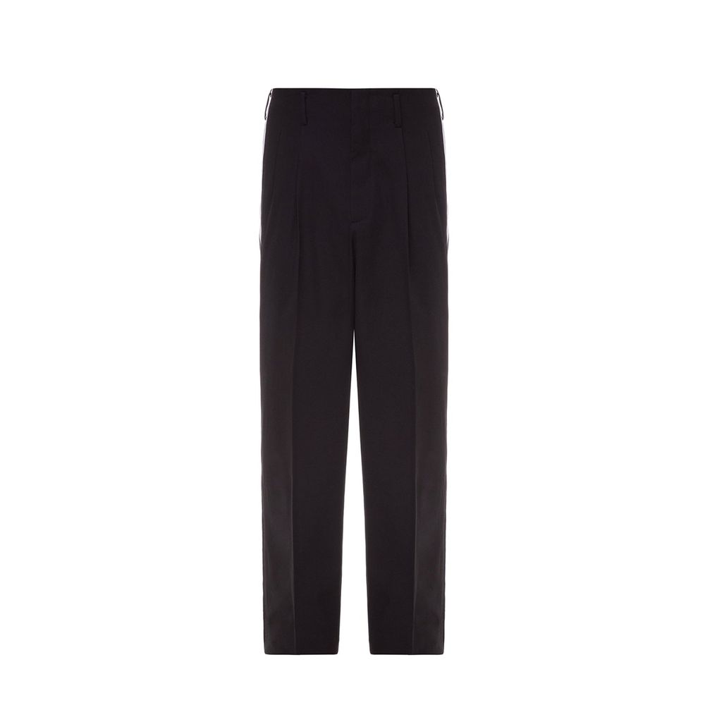 Black Cotton Casual Pants