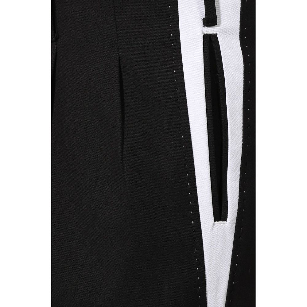 Black Cotton Casual Pants