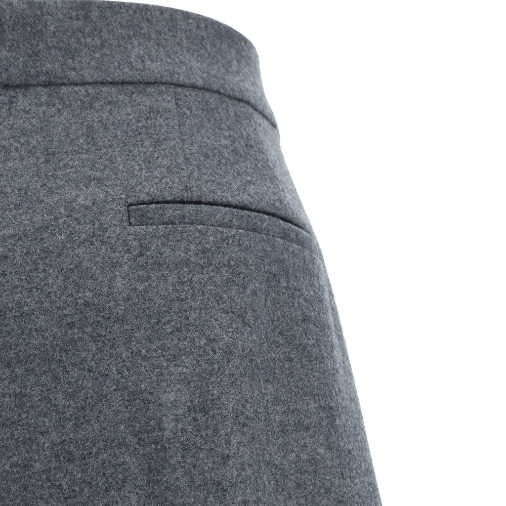 Gray Wool Casual Pants