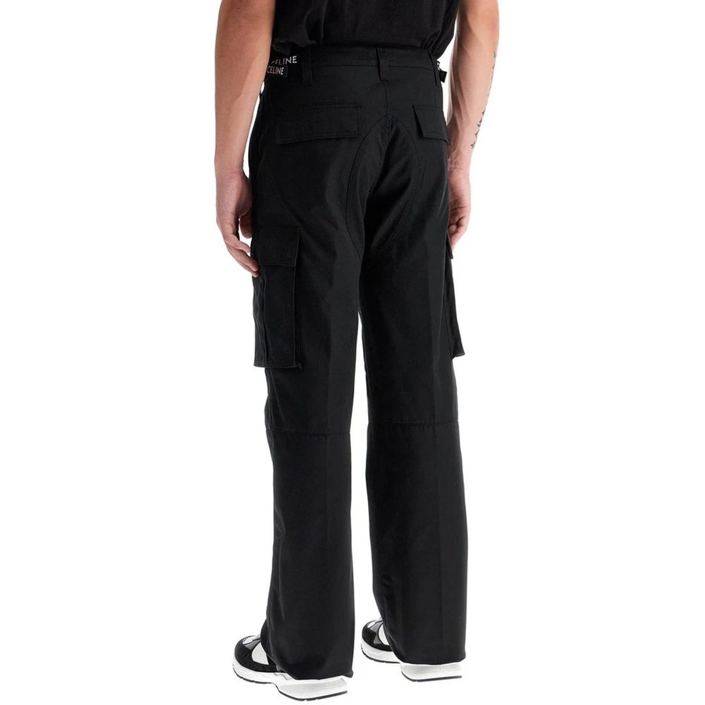 Black Cotton Cargo Pants