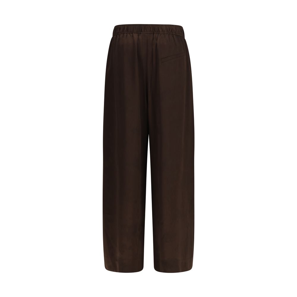 Brown Acetate Casual Pants
