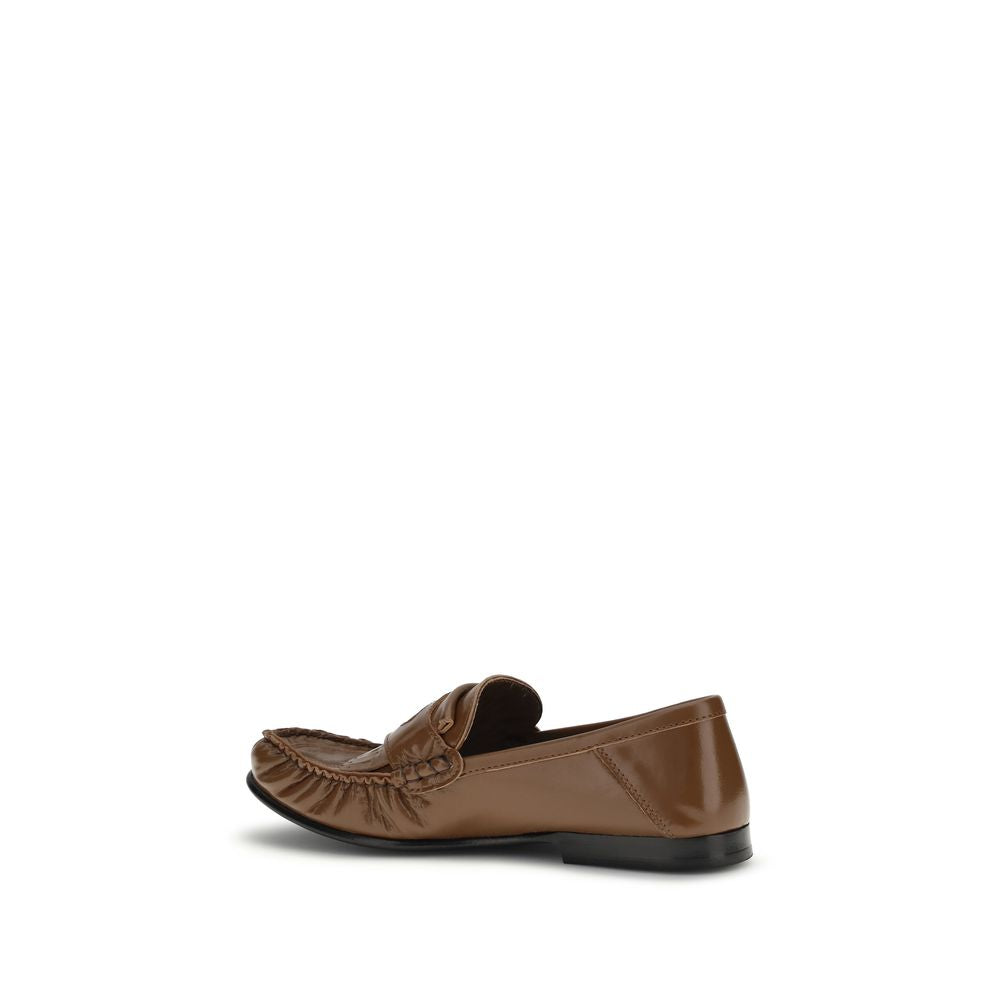Brown Lamb Ovis Aries Aries Slip-On Loafers