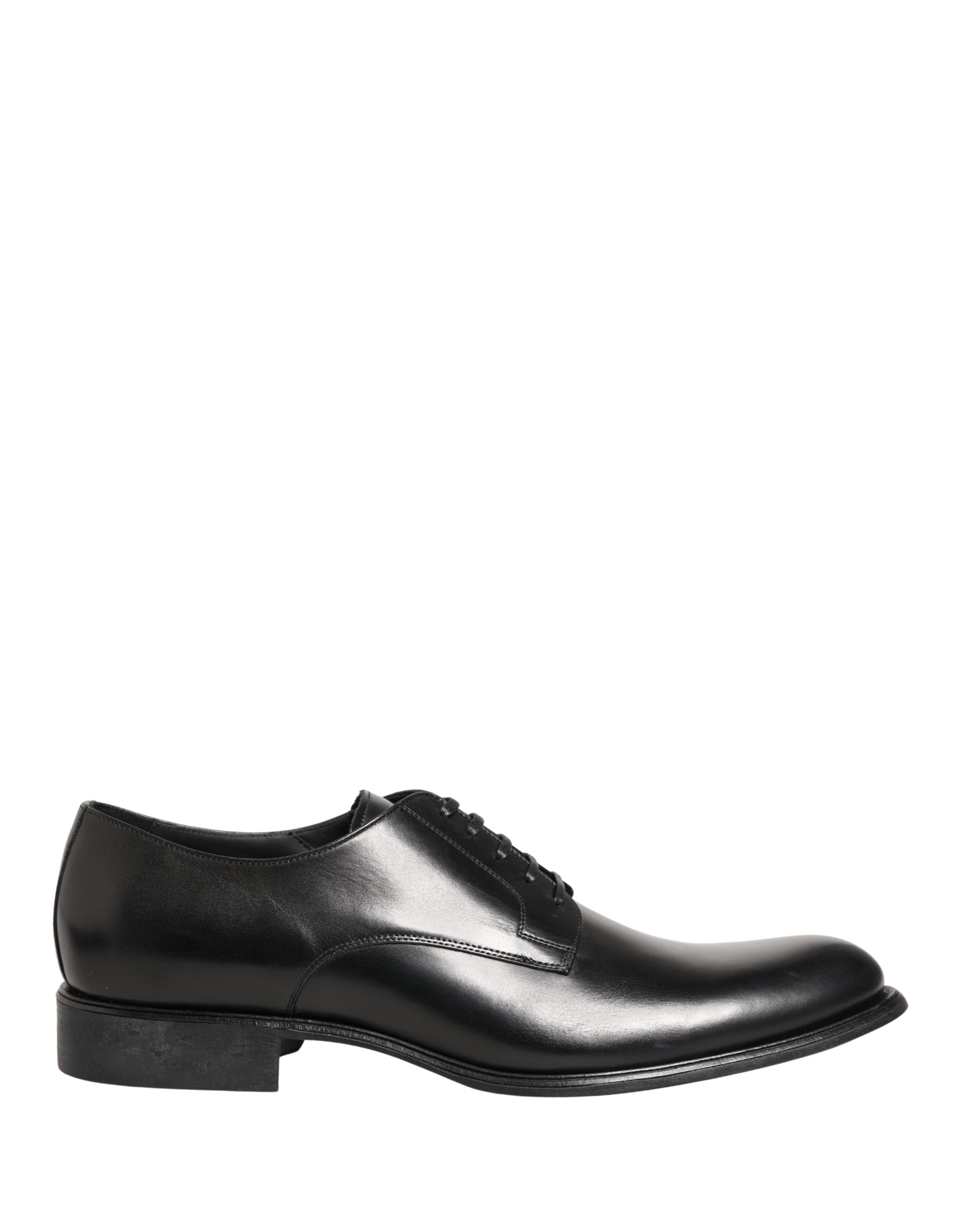 Black Calfskin Leather Derby Men Dress Shoes