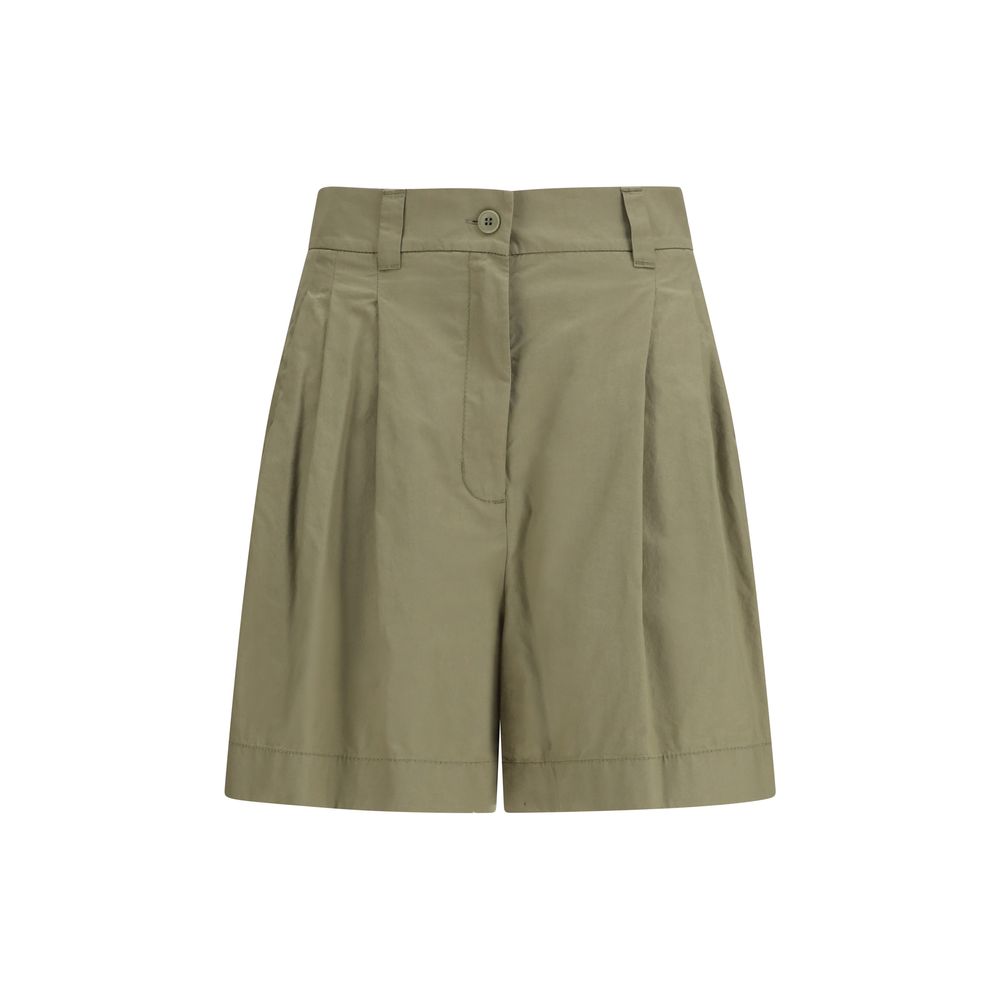 Bicolor Cotton Bermuda Shorts