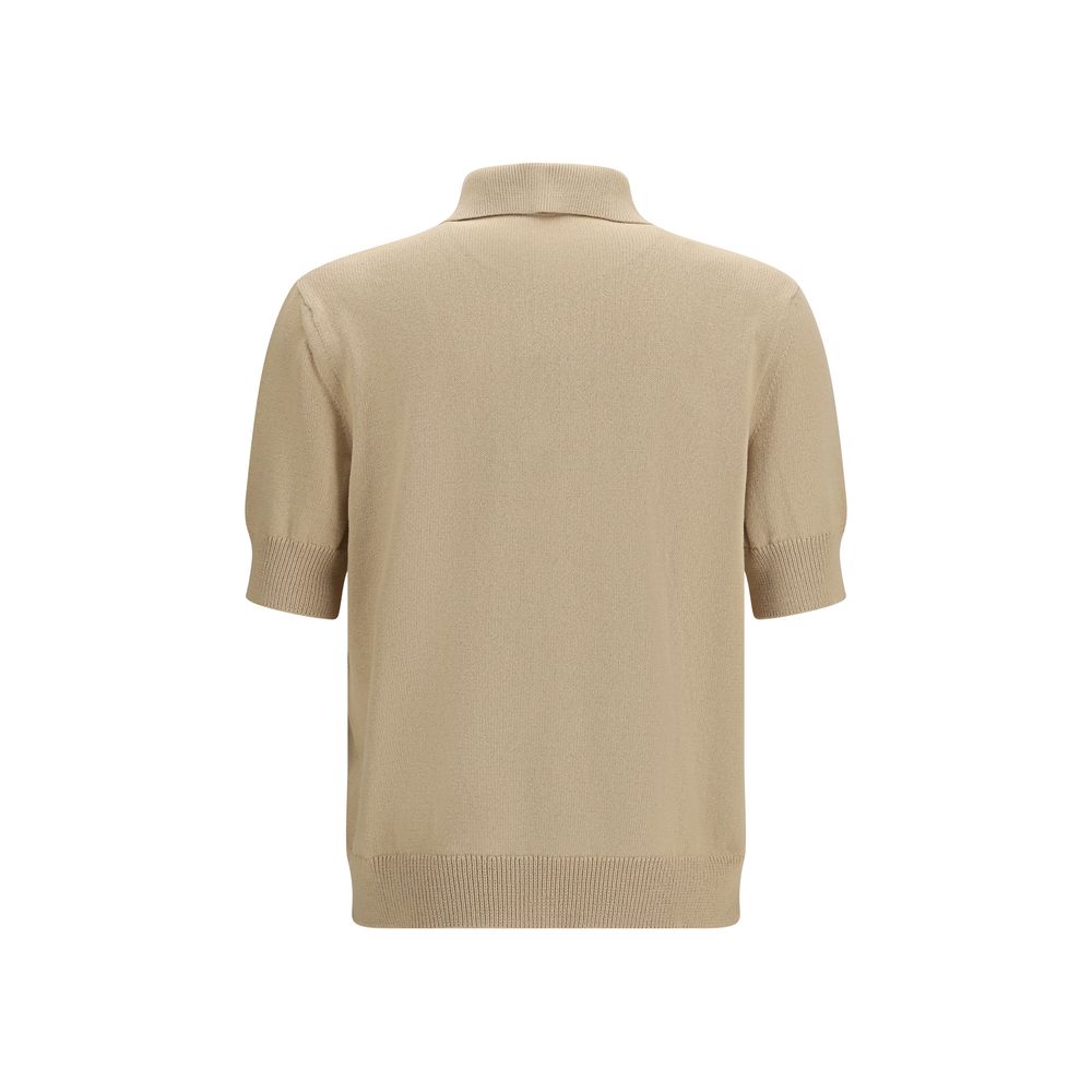 Beige Cotton Polo Shirt